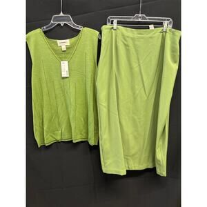 The Answer NWT Woman’s Sleeveless Top Matching Straight Skirt Set 20W